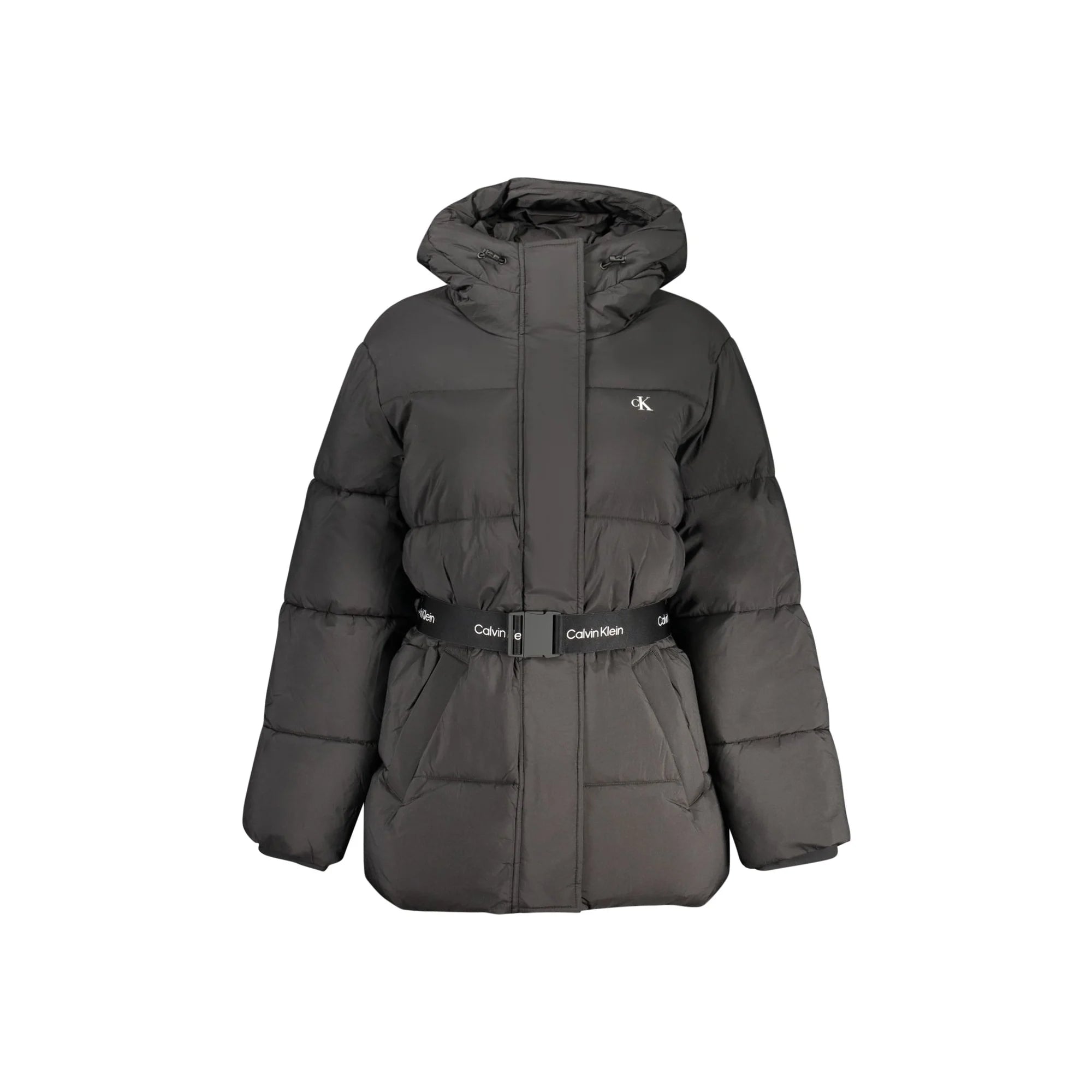 Calvin Klein Giubbotto Donna Cappuccio Zip Tasche Water Repellent Logo Giubbotti e Giacche Nero - foto prodotto